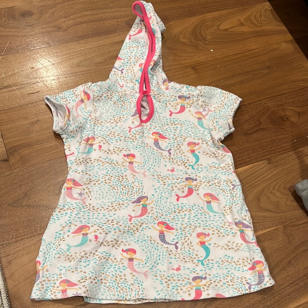 Mud Pie Mermaid Kids Swim Coverup - White and Pink